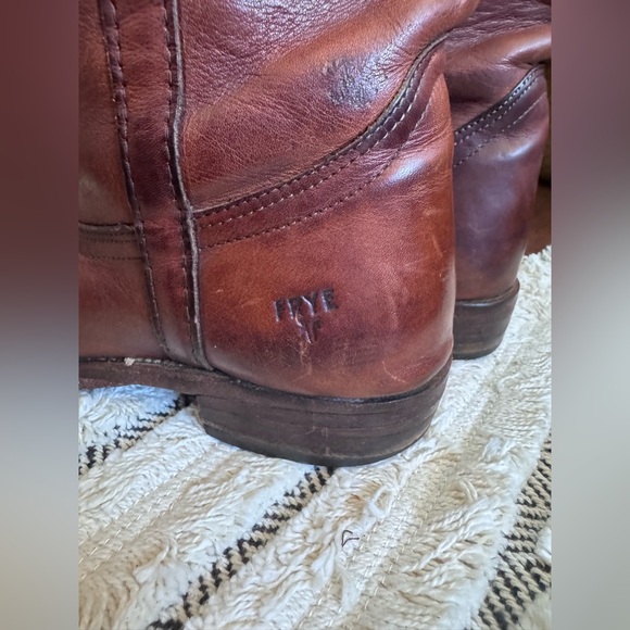 Vintage Frye Campus Boots Made in USA Distressed Leather Womens 7.5 - Picture 11 of 14